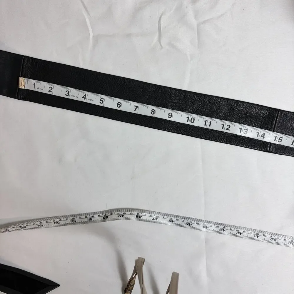 Zara Black Leather Wrap Waist Belt Size 90 cm/L, chic, minimalist, fashion, glam